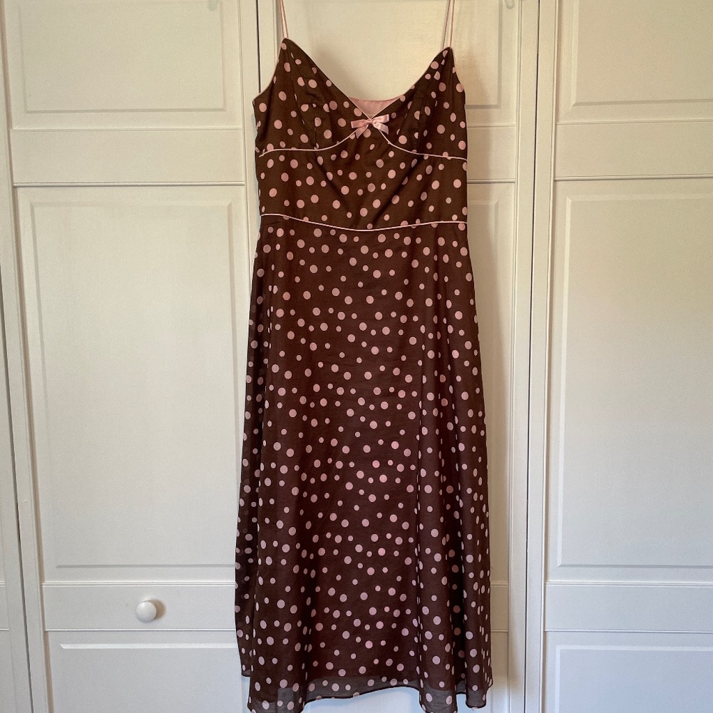 Kathlin Argiro Atelier Brown and Pink Polka Doted Dress
